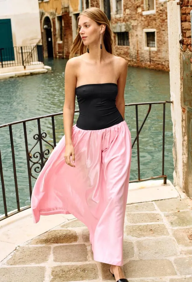 Giselle Pink Taffeta Maxi Dress Women Ciao Lucia Evening Dresses