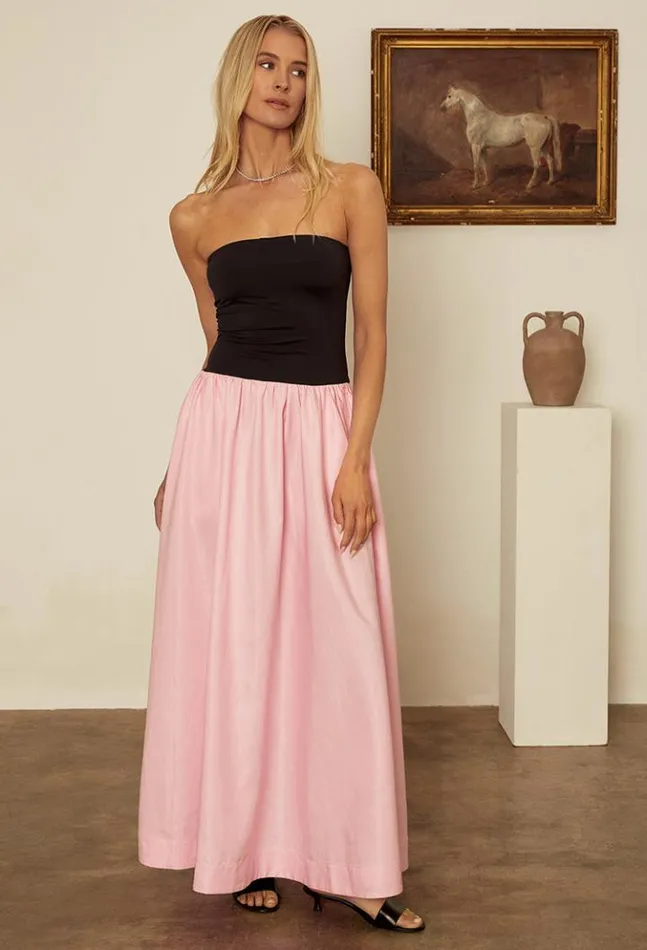 Giselle Pink Taffeta Maxi Dress Women Ciao Lucia Evening Dresses