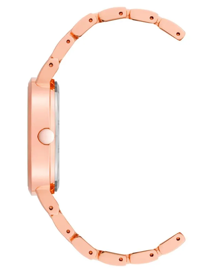 Glitter Accented Dial Watch Rose Gold Women Nine West Straps Glitter Accented Dial Watch Rose Gold Women Nine West Straps