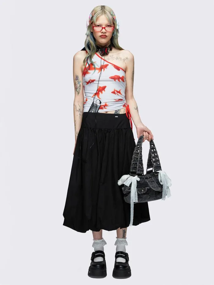 Gone Fishing One Shoulder Top Women Minga London Tops and TShirts