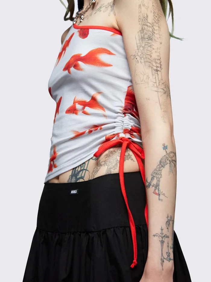 Gone Fishing One Shoulder Top Women Minga London Tops and TShirts