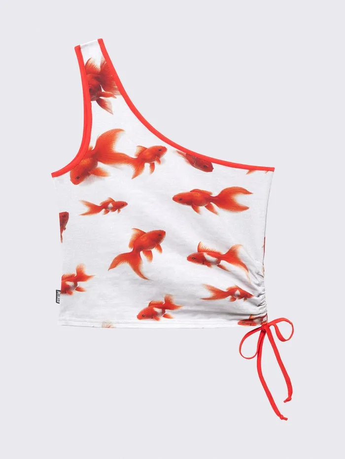 Gone Fishing One Shoulder Top Women Minga London Tops and TShirts