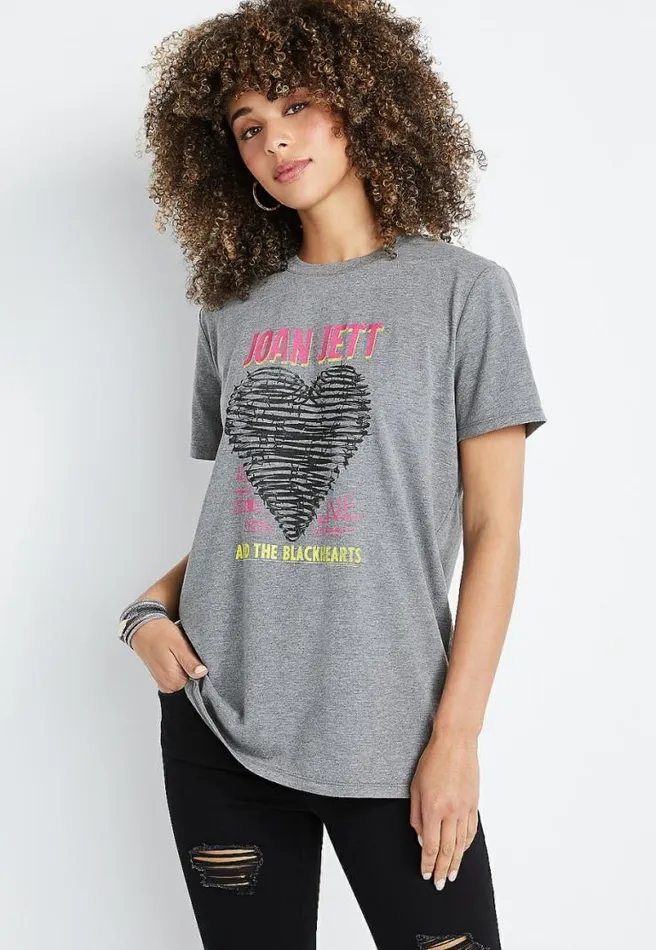 Gray Joan Jett Oversized Graphic Tee Women Maurices Tops
