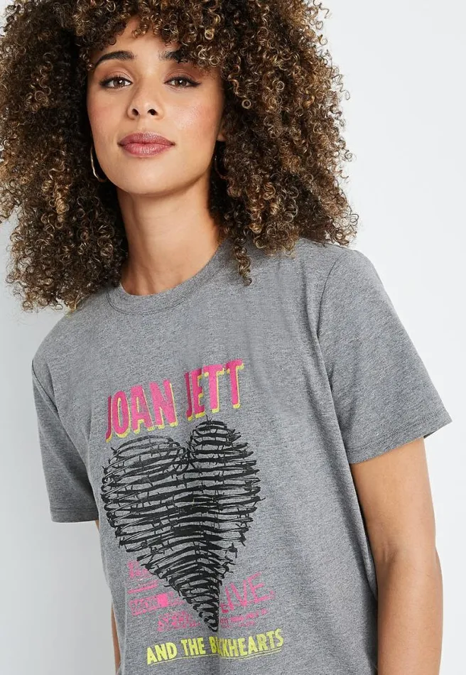 Gray Joan Jett Oversized Graphic Tee Women Maurices Tops