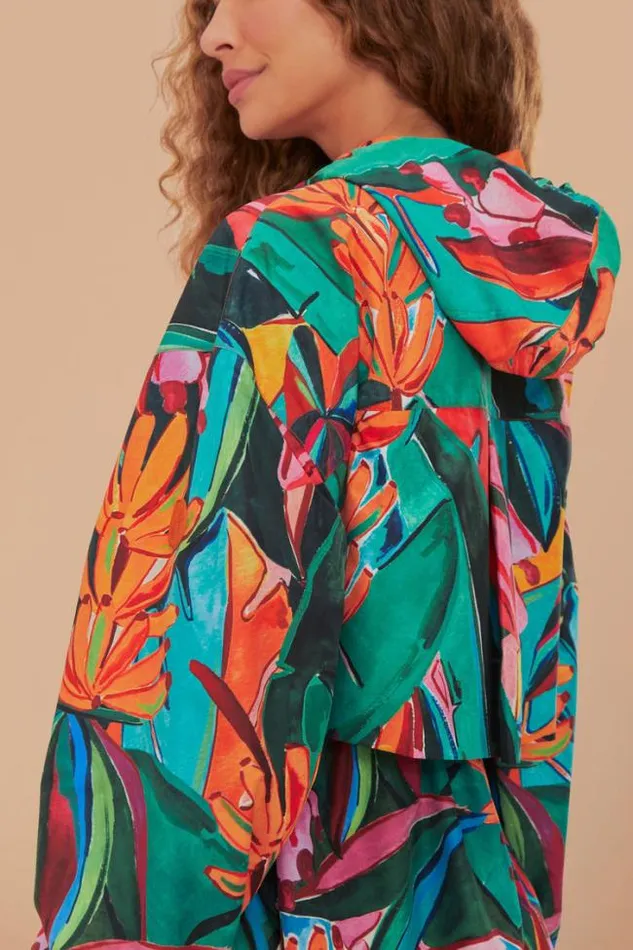 Green Banana Foliage Maxi Raincoat Women FARM Rio Coats
