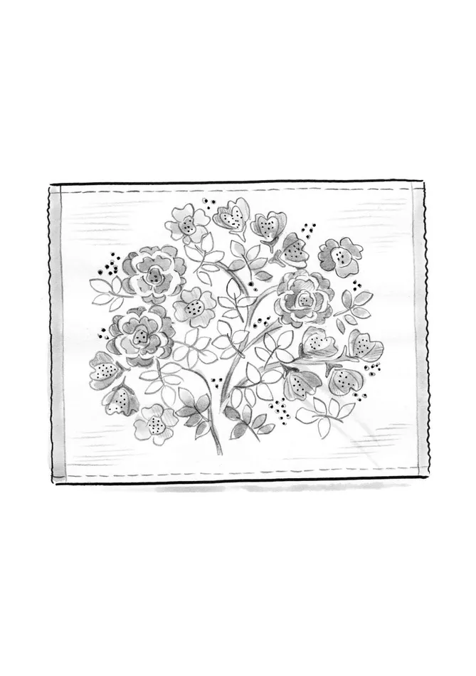 Gudrun Sjdn Wild Rose Place Mat In Organic Cotton Women Tablecloths