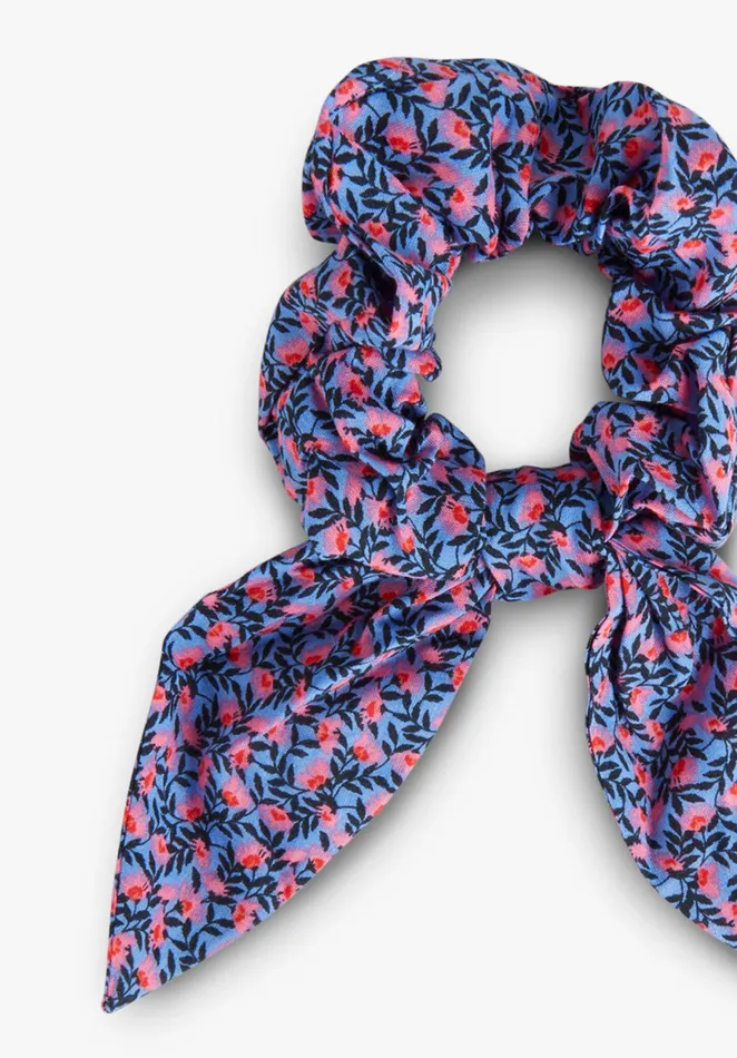 Hair Accessories Women Hush Andria Printed Scrunchie Blue Leafy Floral