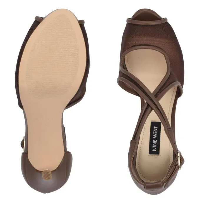 Hanya Peep Toe Platform Pumps Medium Brown Women Nine West Heels Hanya Peep Toe Platform Pumps Medium Brown Women Nine West Heels
