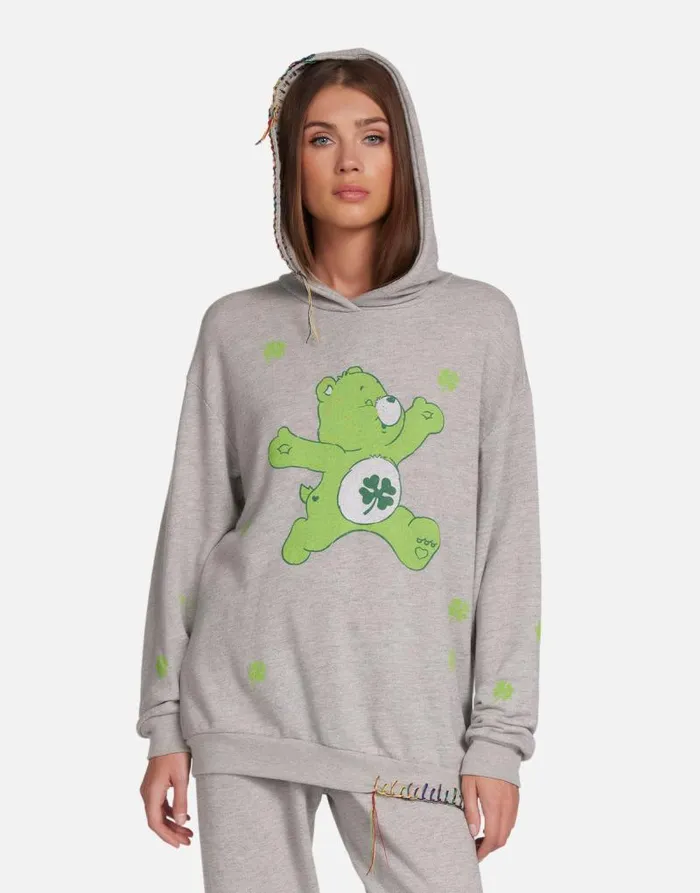 Harmony Good Luck Bear Heather Grey Women Lauren Moshi Hoodies