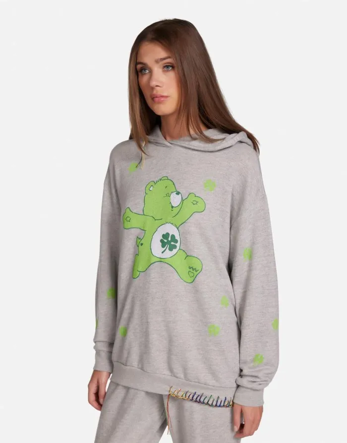 Harmony Good Luck Bear Heather Grey Women Lauren Moshi Hoodies