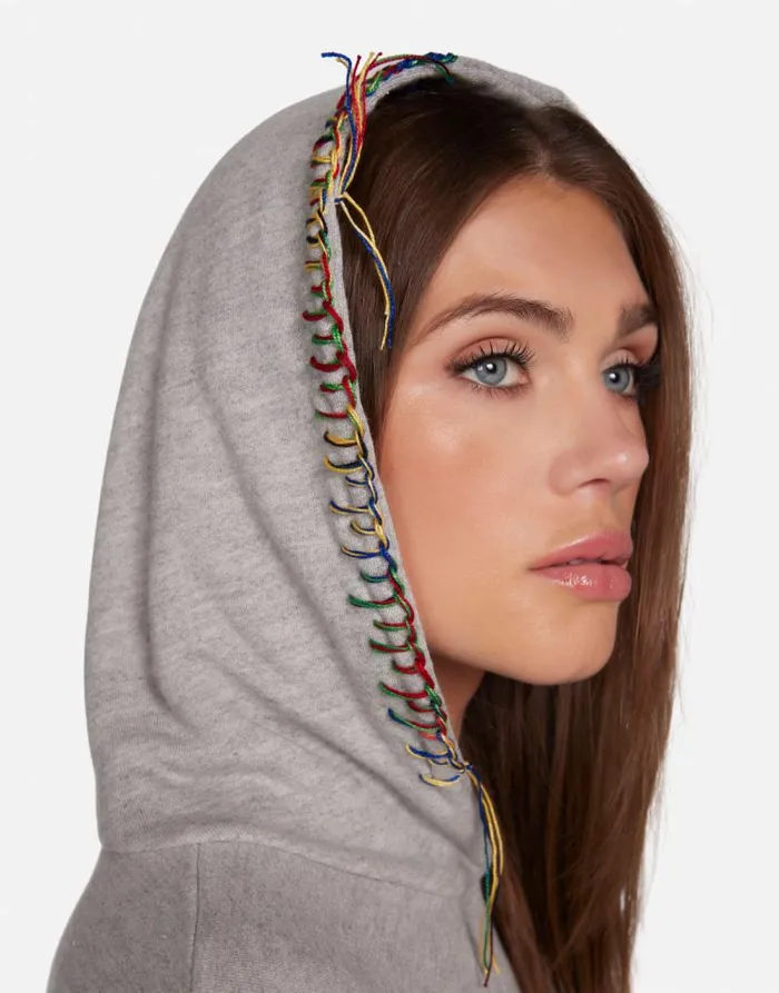 Harmony Good Luck Bear Heather Grey Women Lauren Moshi Hoodies