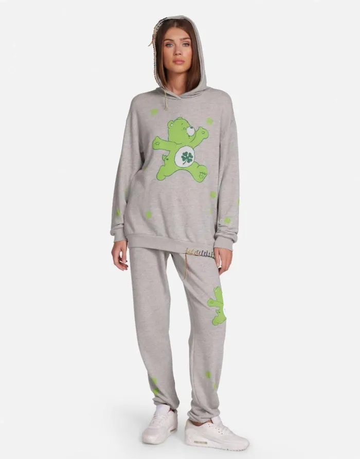 Harmony Good Luck Bear Heather Grey Women Lauren Moshi Hoodies