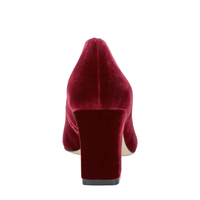 Heels and Pumps Zala Block Heel Pointy Toe Pump Dark Red Velvet Marc Fisher Women