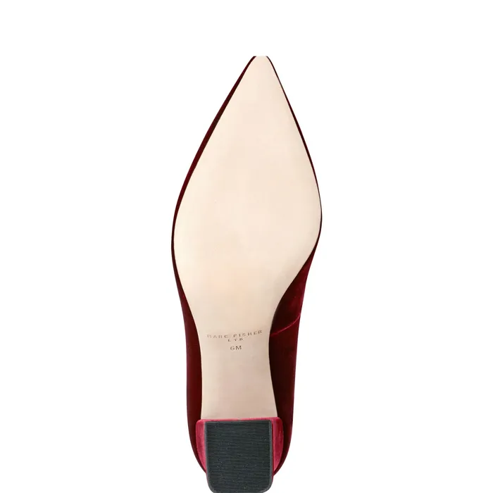 Heels and Pumps Zala Block Heel Pointy Toe Pump Dark Red Velvet Marc Fisher Women