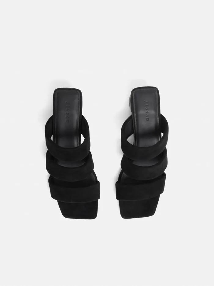 Henley Heeled Sandal Black Women Jigsaw Heels
