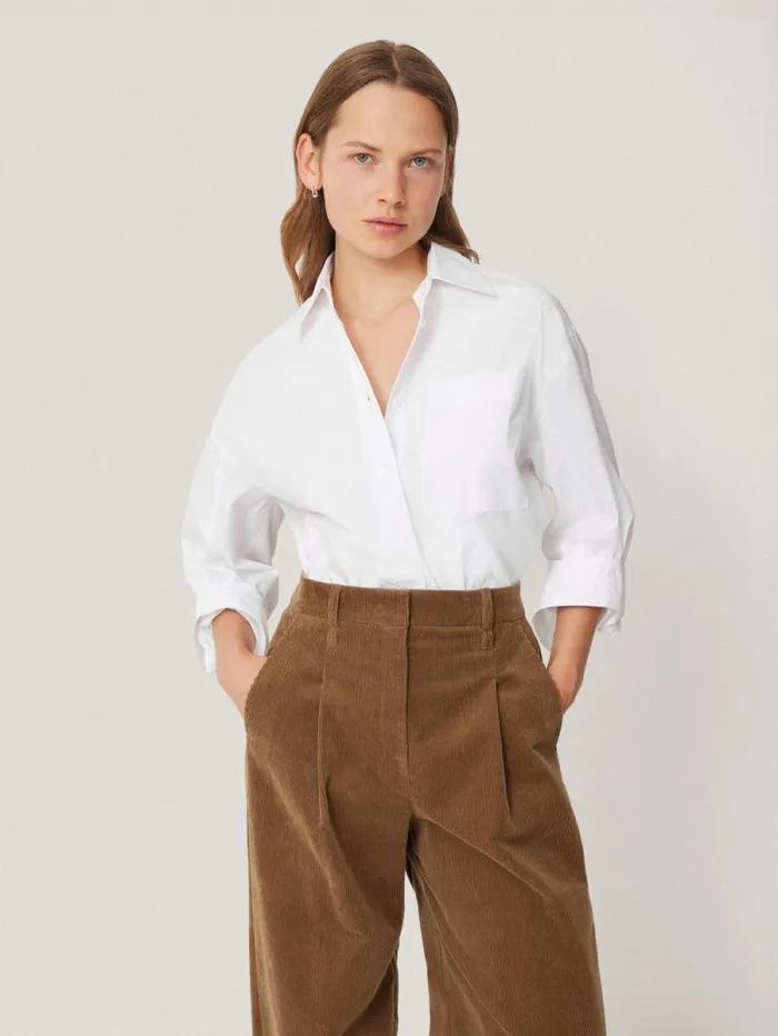 Heritage Cotton Relaxed Shirt White Women Jigsaw Shirts and Tops