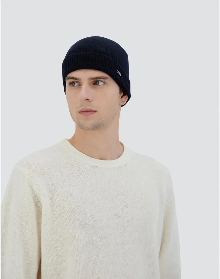 Herno BEANIE IN INFINITY BASIC Navy Blue Men Hats