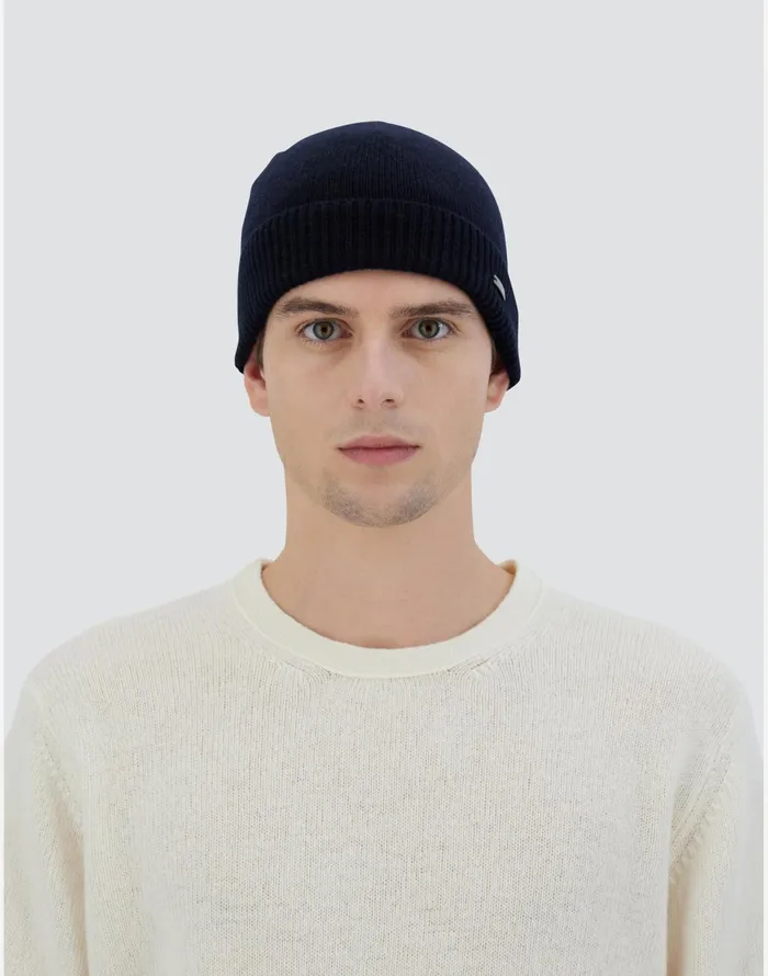 Herno BEANIE IN INFINITY BASIC Navy Blue Men Hats