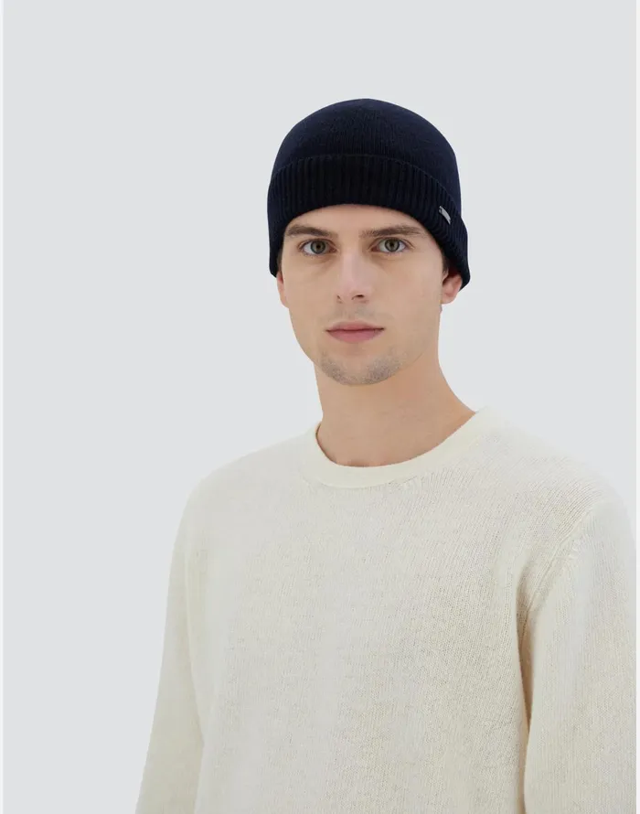 Herno BEANIE IN INFINITY BASIC Navy Blue Men Hats