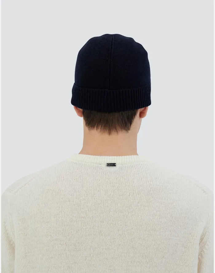 Herno BEANIE IN INFINITY BASIC Navy Blue Men Hats