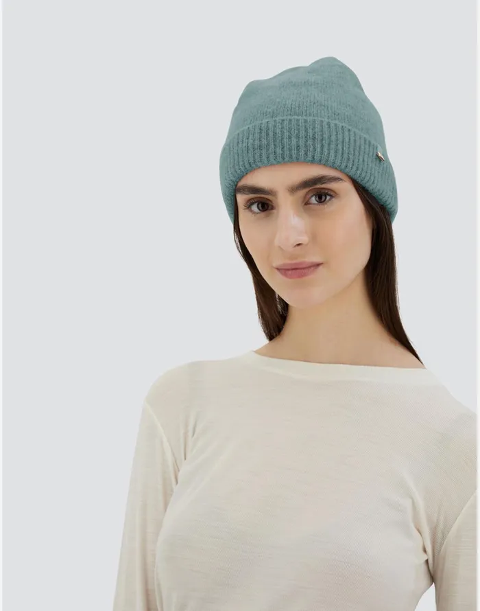 Herno BEANIE IN PLAINALPACA WOOL Green Women Hats