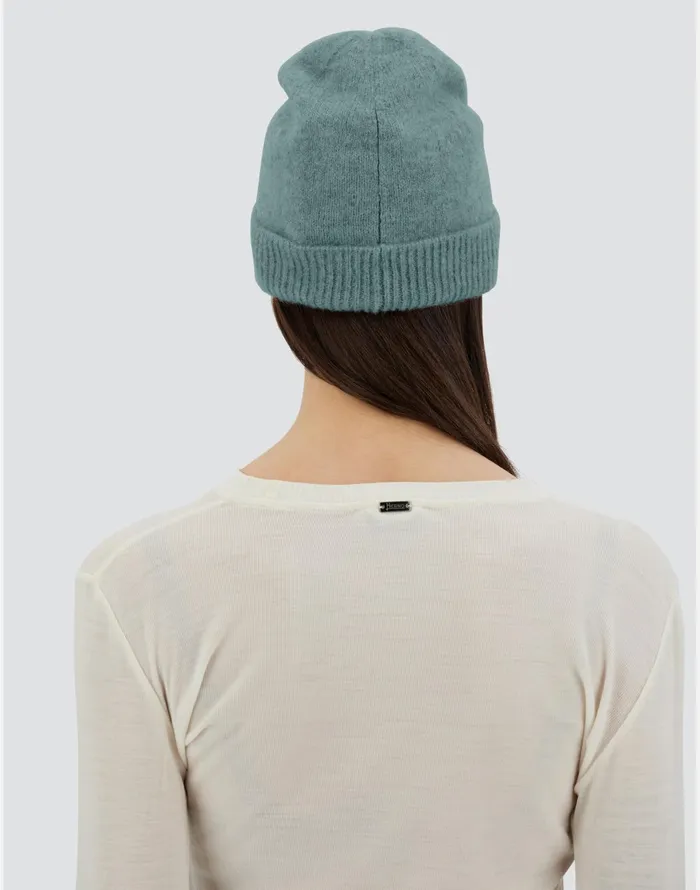 Herno BEANIE IN PLAINALPACA WOOL Green Women Hats