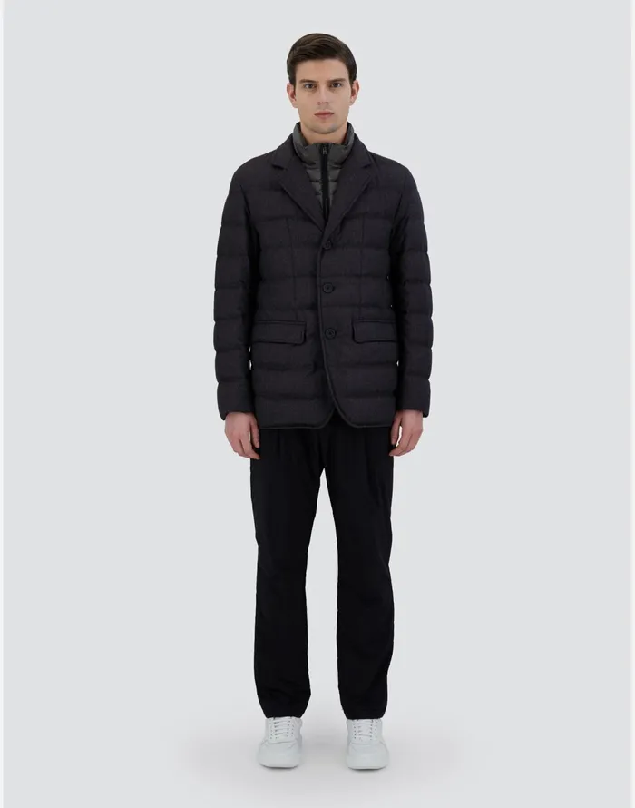 Herno BLAZER IN CASHMERE AND SILK Slate Men Blazers