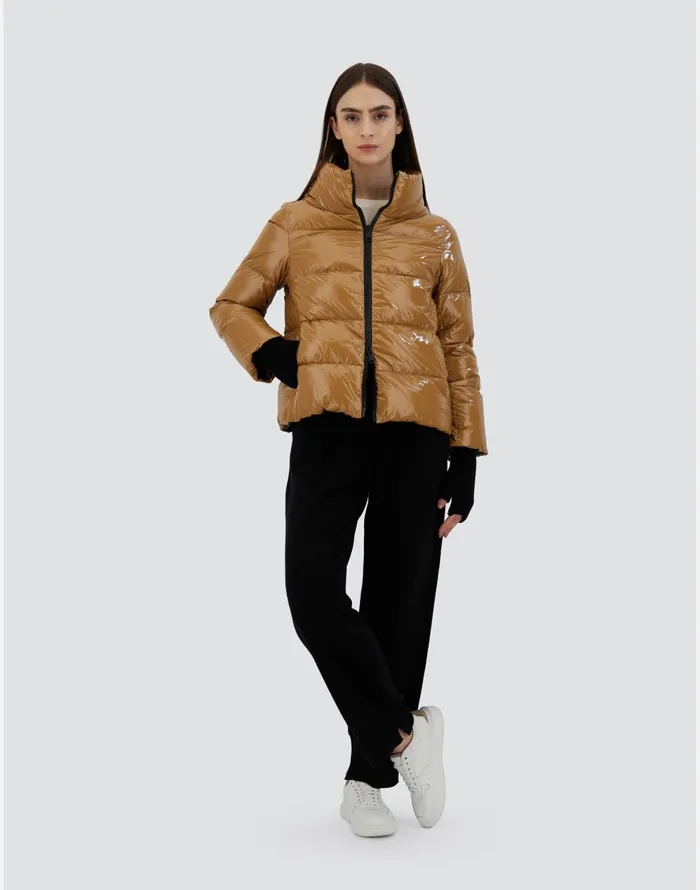 Herno CAPE IN GLOSS Camel Women Capes
