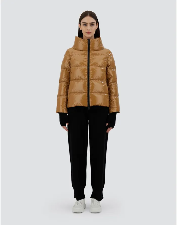 Herno CAPE IN GLOSS Camel Women Capes