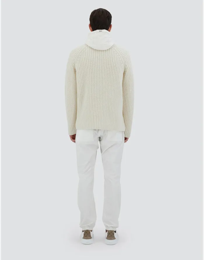 Herno CARDIGAN IN INFINITY WOOL AND ECOAGE Cream Men Sweaters and Cardigan