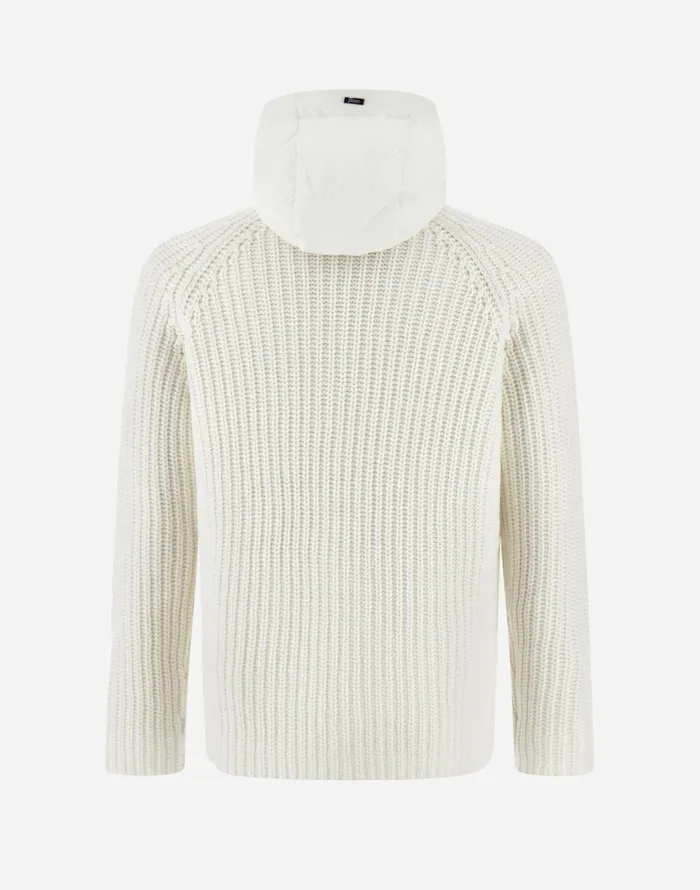 Herno CARDIGAN IN INFINITY WOOL AND ECOAGE Cream Men Sweaters and Cardigan