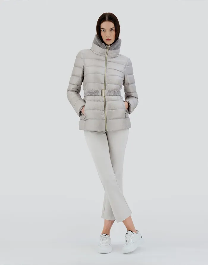 Herno CLAUDIA Grey Pearl Women Parka and Jackets
