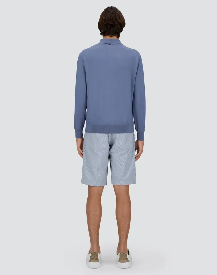 Herno GLORIOUS COTTON SILK POLO SHIRT Light Blue Men Tshirts and Polo Shirts
