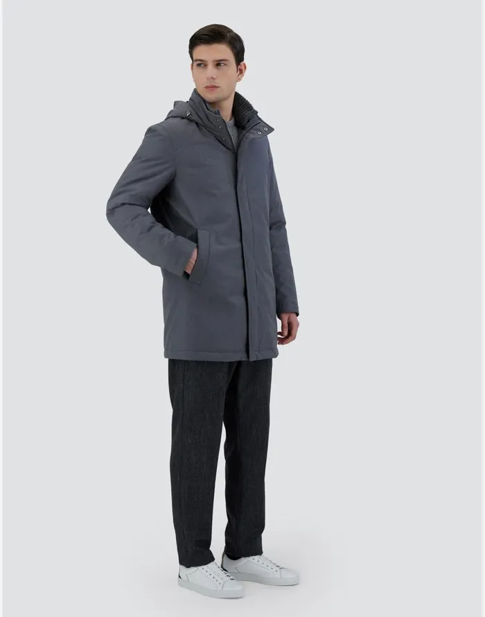 Herno JACKET IN NEW BUSINESS MEMBRANATED Grey Men Long Down Jackets