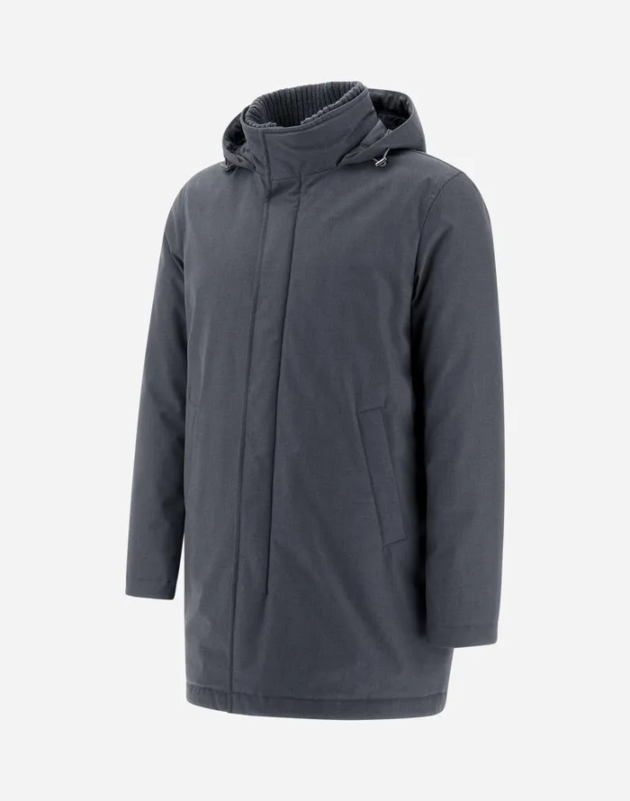Herno JACKET IN NEW BUSINESS MEMBRANATED Grey Men Long Down Jackets