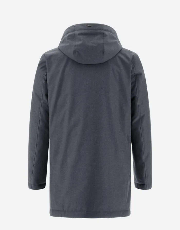 Herno JACKET IN NEW BUSINESS MEMBRANATED Grey Men Long Down Jackets