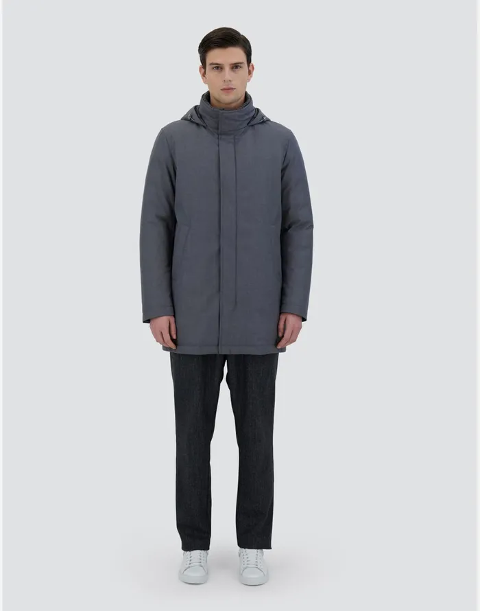 Herno JACKET IN NEW BUSINESS MEMBRANATED Grey Men Long Down Jackets