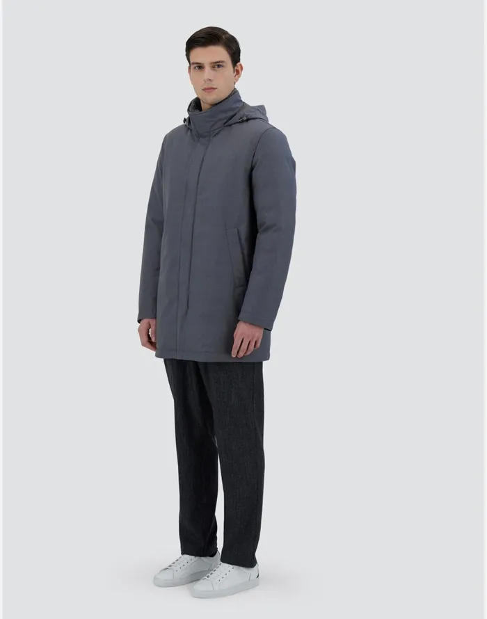 Herno JACKET IN NEW BUSINESS MEMBRANATED Grey Men Long Down Jackets