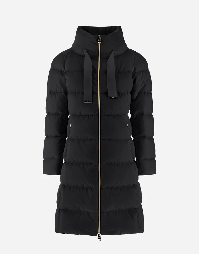 Herno JACKET IN SATIN Black Women Parka and Jackets