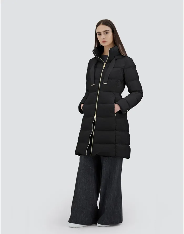 Herno JACKET IN SATIN Black Women Parka and Jackets