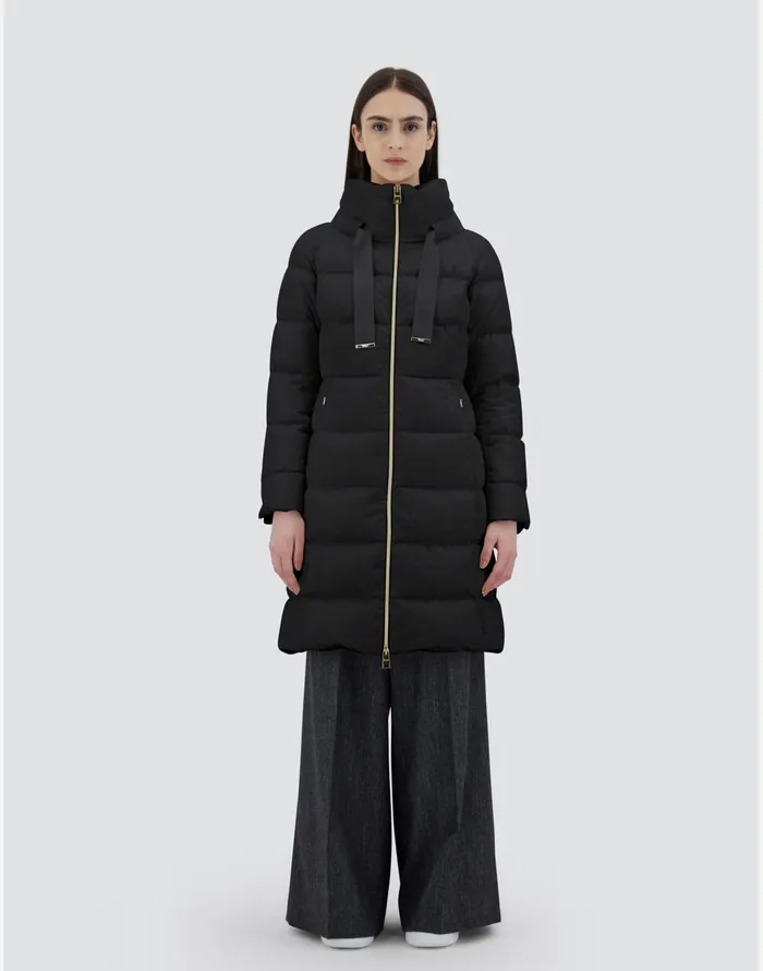 Herno JACKET IN SATIN Black Women Parka and Jackets