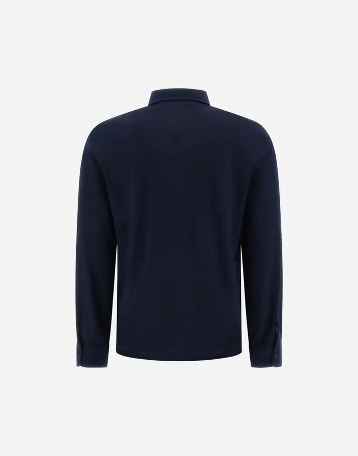 Herno JERSEY CREPE POLO SHIRT Blu Navy Men Shirts