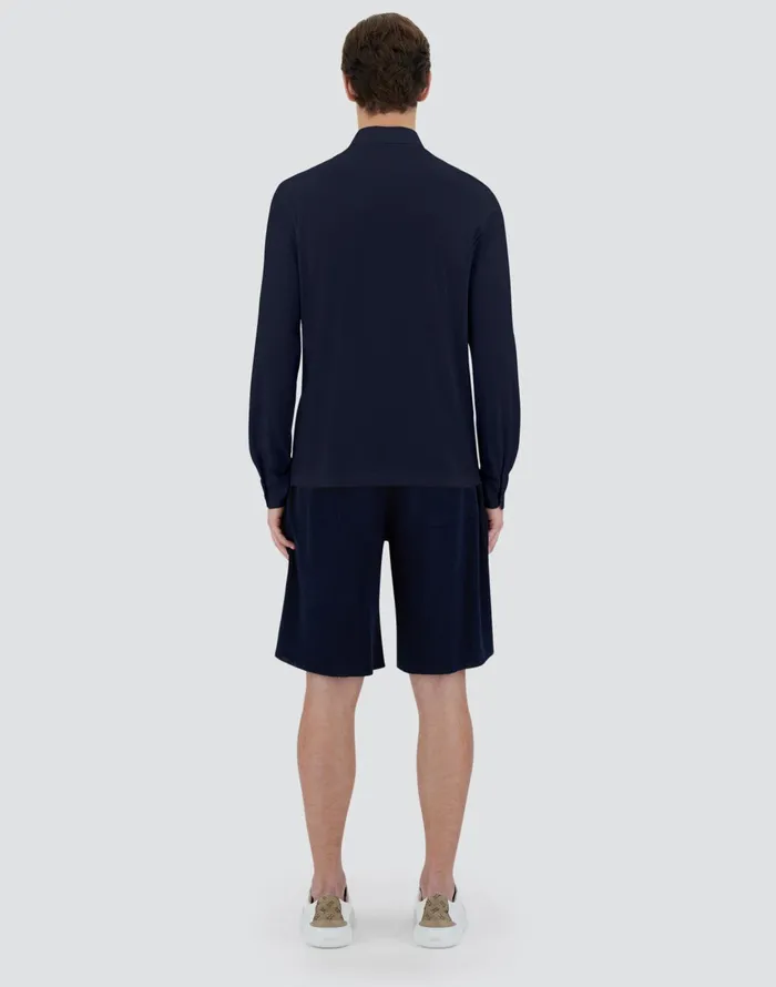 Herno JERSEY CREPE POLO SHIRT Blu Navy Men Shirts