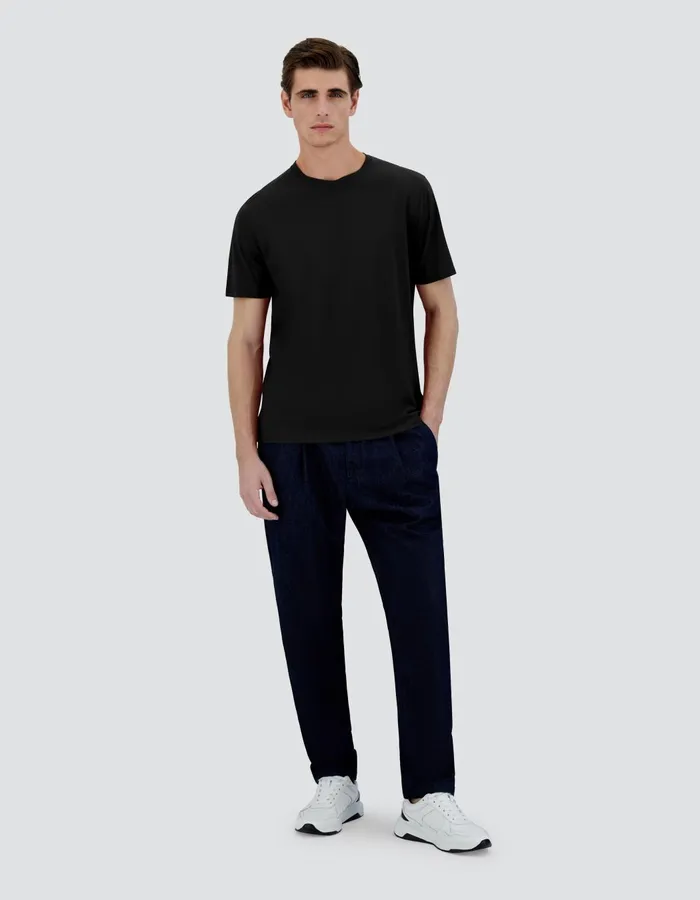 Herno JERSEY CREPE TSHIRT Black Men Tshirts and Polo Shirts