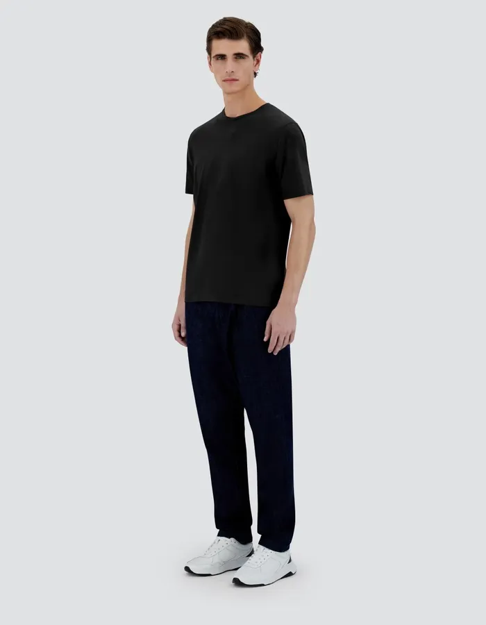 Herno JERSEY CREPE TSHIRT Black Men Tshirts and Polo Shirts