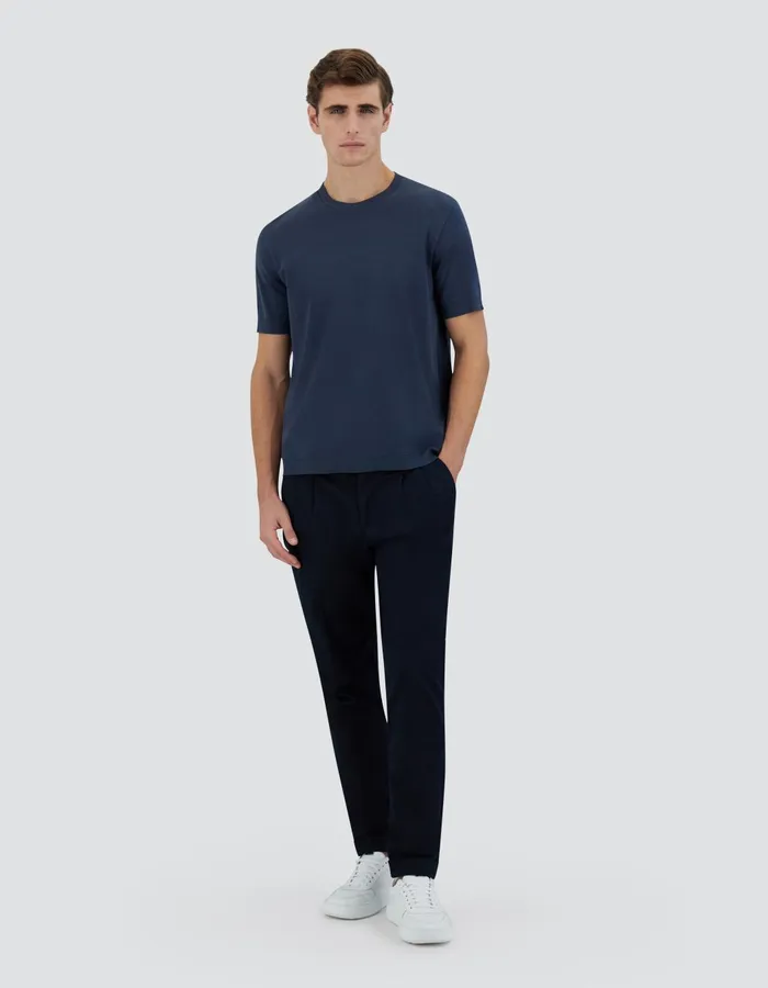 Herno JERSEY KNIT EFFECT TSHIRT Blu Navy Men Tshirts and Polo Shirts
