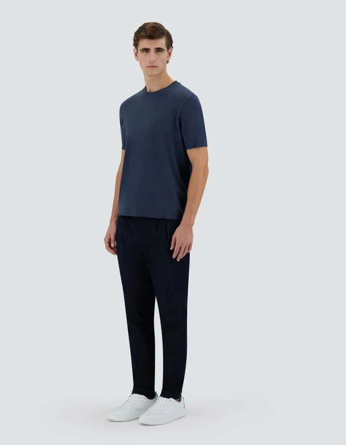 Herno JERSEY KNIT EFFECT TSHIRT Blu Navy Men Tshirts and Polo Shirts