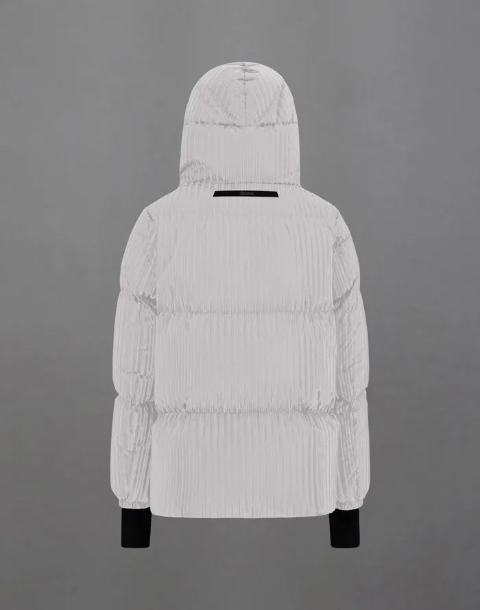 Herno LAMINAR ASHAPE JACKET IN TECH CORDUROY EFFECT Ice Women Laminar Down Jackets