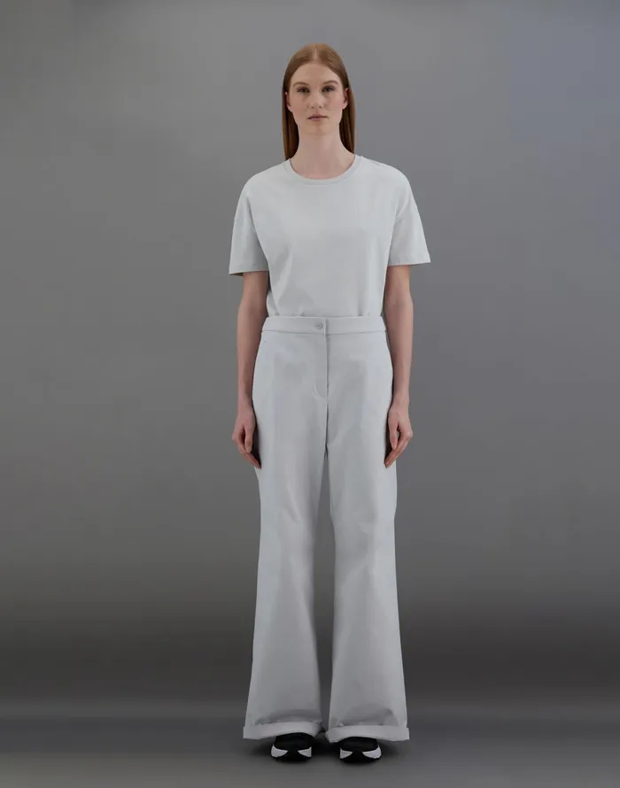 Herno LAMINAR TROUSERS IN SOFT TWILL Ice Women Trousers