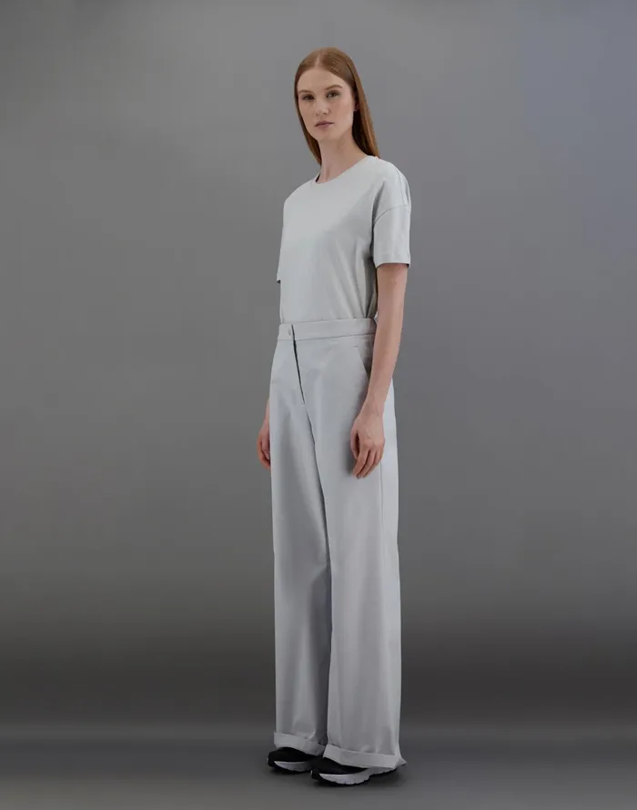 Herno LAMINAR TROUSERS IN SOFT TWILL Ice Women Trousers